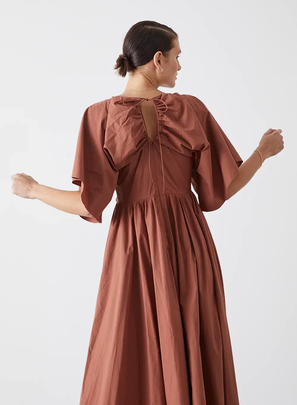Joslin Sakura Midi Dress Earth Brown Size 10  - Image 3