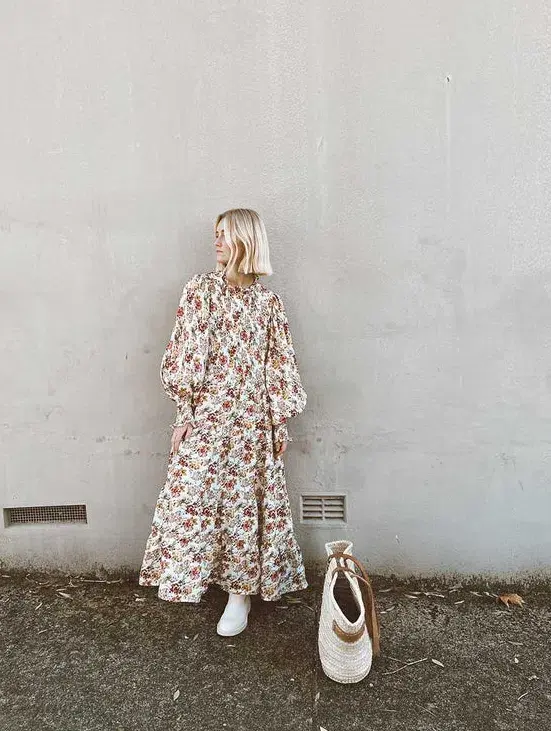 Aje Aurelia Floral Linen Gown Print Size 12 - Image 5