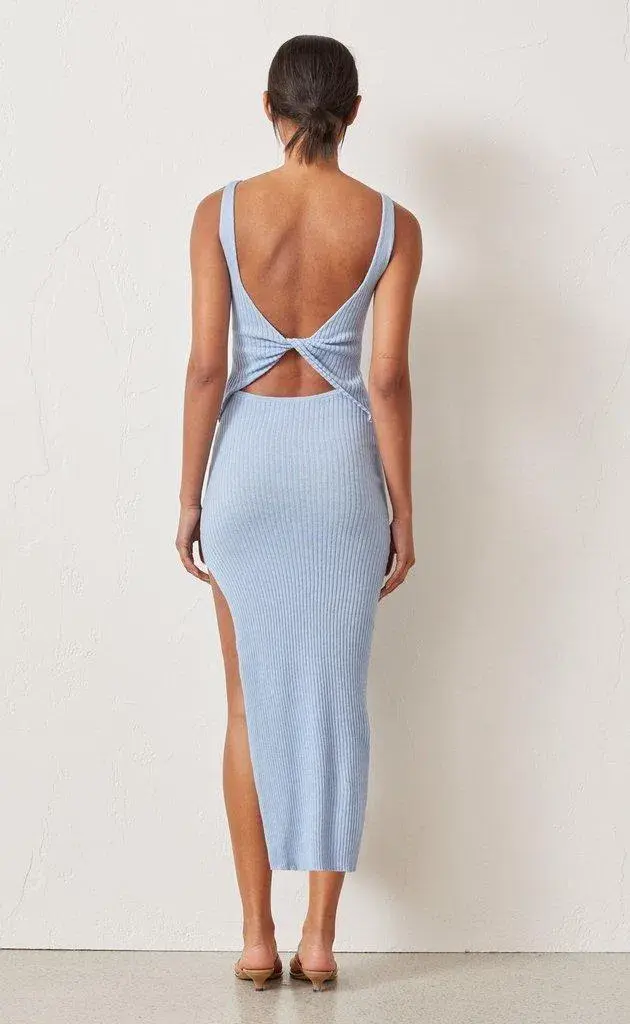 Bec and Bridge Riviera Knit Midi Dress Blue Size 8 - Image 4