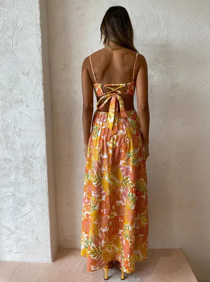 Issy Citrus Dress in Aloha Print Size 6 - Image 3