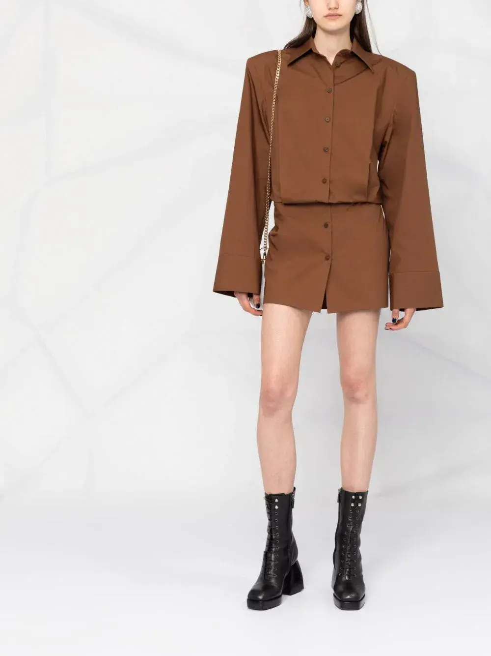 The Attico Margot Dress Brown Size 6 - Image 1