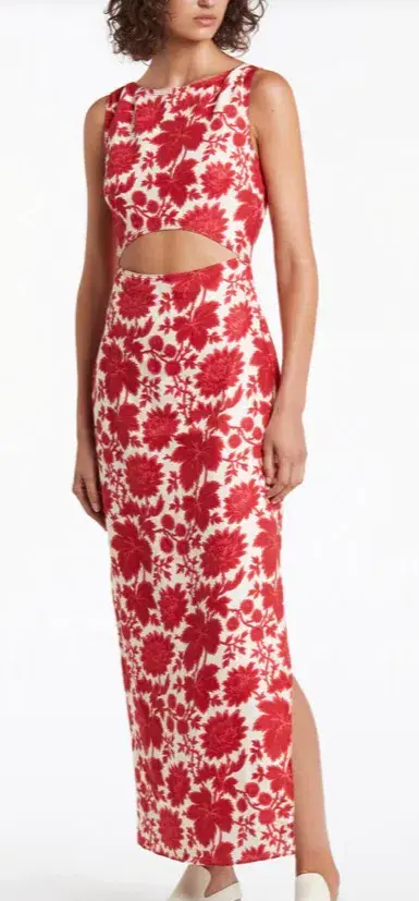 Sir the Label Cinta Cut Out Midi Dress Print Size 6 - Image 3