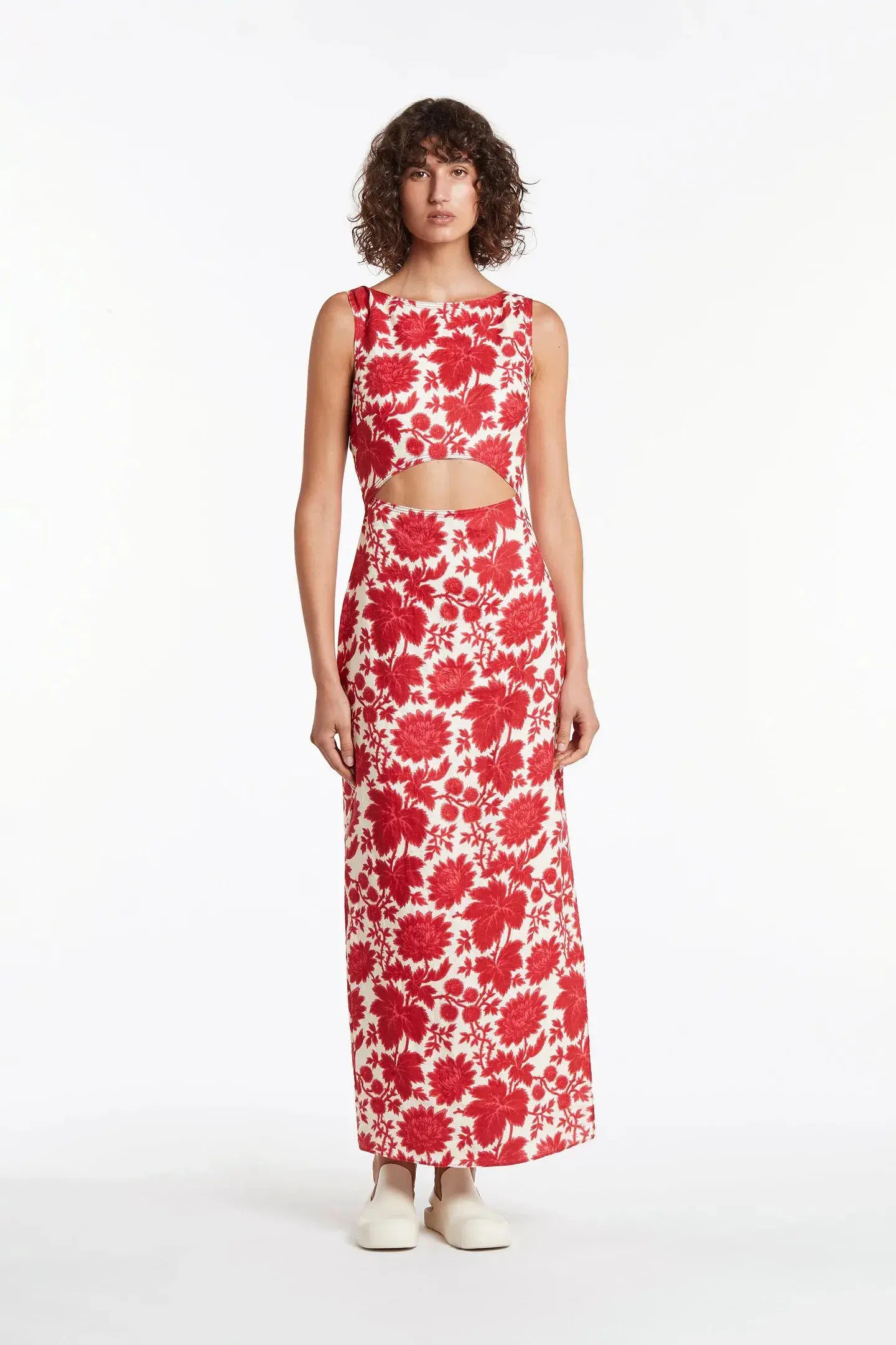 Sir the Label Cinta Cut Out Midi Dress Print Size 6 - Image 1