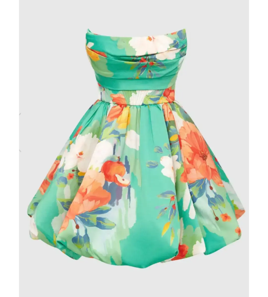 Leo Lin Florescence Bustier Bubble Mini Dress Print Size 10 for rent on The Volte - main image