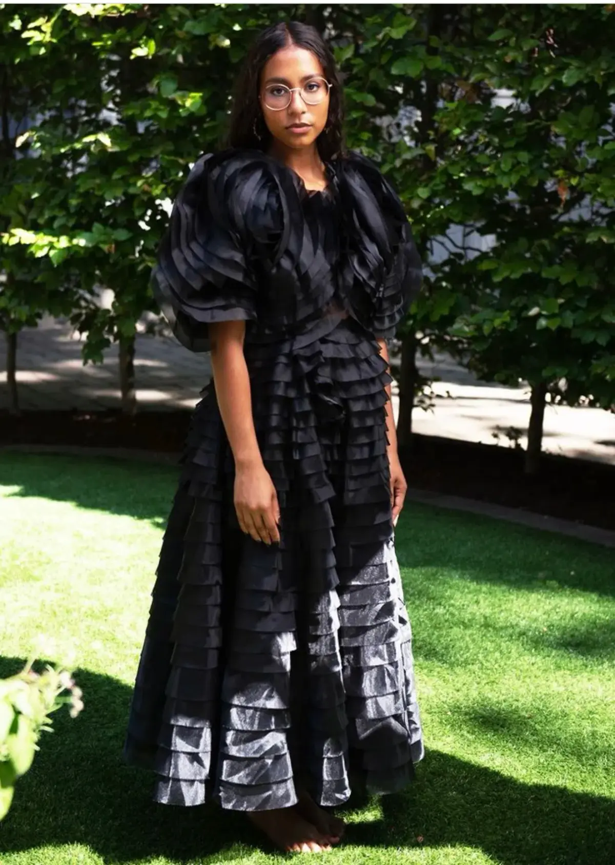 Aje Amour Ruffle Midi Dress Black Size 8 - Image 7
