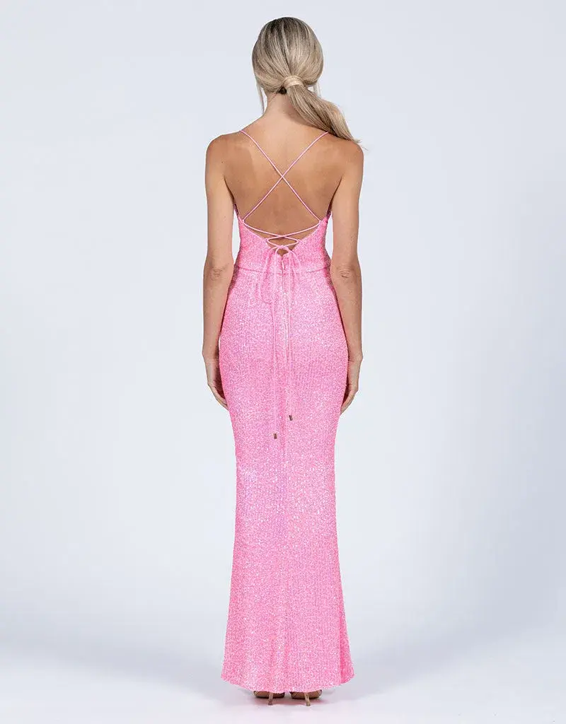 Bariano Dua Cowl Maxi Dress Pink Size XS / Au 6 - Image 3