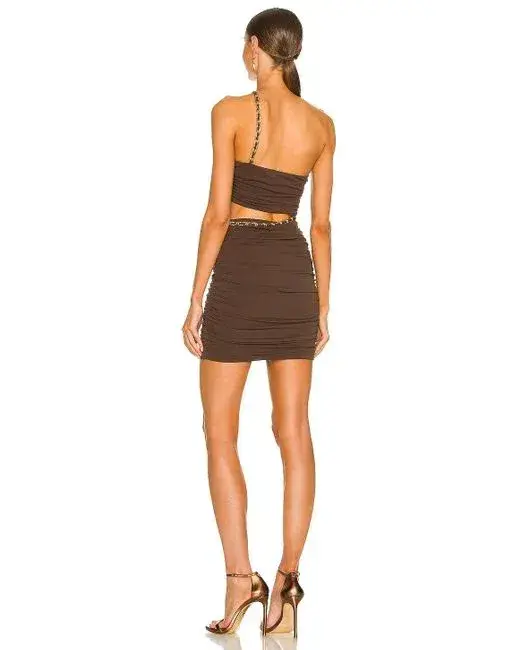 Bec & Bridge Joelene Brown Mini Dress Chocolate Brown Size 10  for rent on The Volte - main image