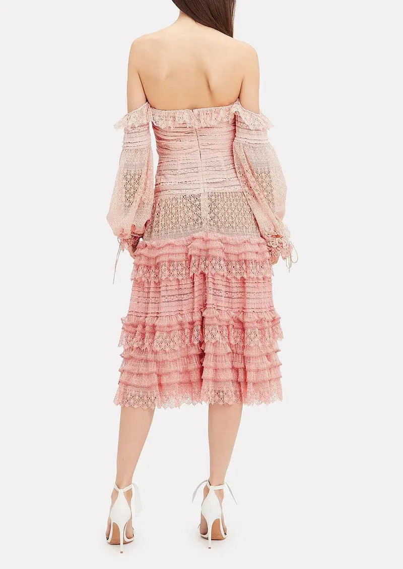 Jonathan Simkhai Lace Knit Off-The-Shoulder Dress Pink Size 6 - Image 2