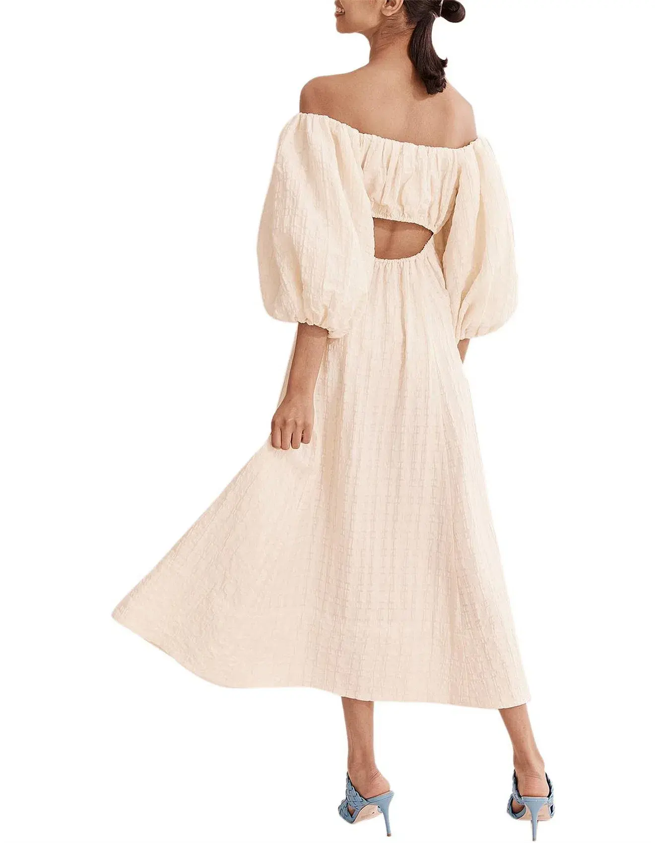 Country Road Off Shoulder Midi Dress Cream Size 12 - Image 2