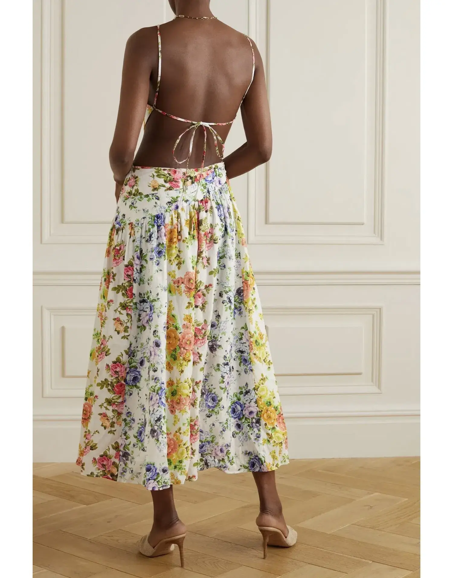 Zimmermann Net Sustain Asymmetric Open Back Floral Print Size 1 / Au 10 - Image 2