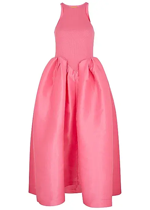  Marques' Almeida Cotton And Taffeta Midi Dress in Pink Size S / Au 8 for rent on The Volte - main image