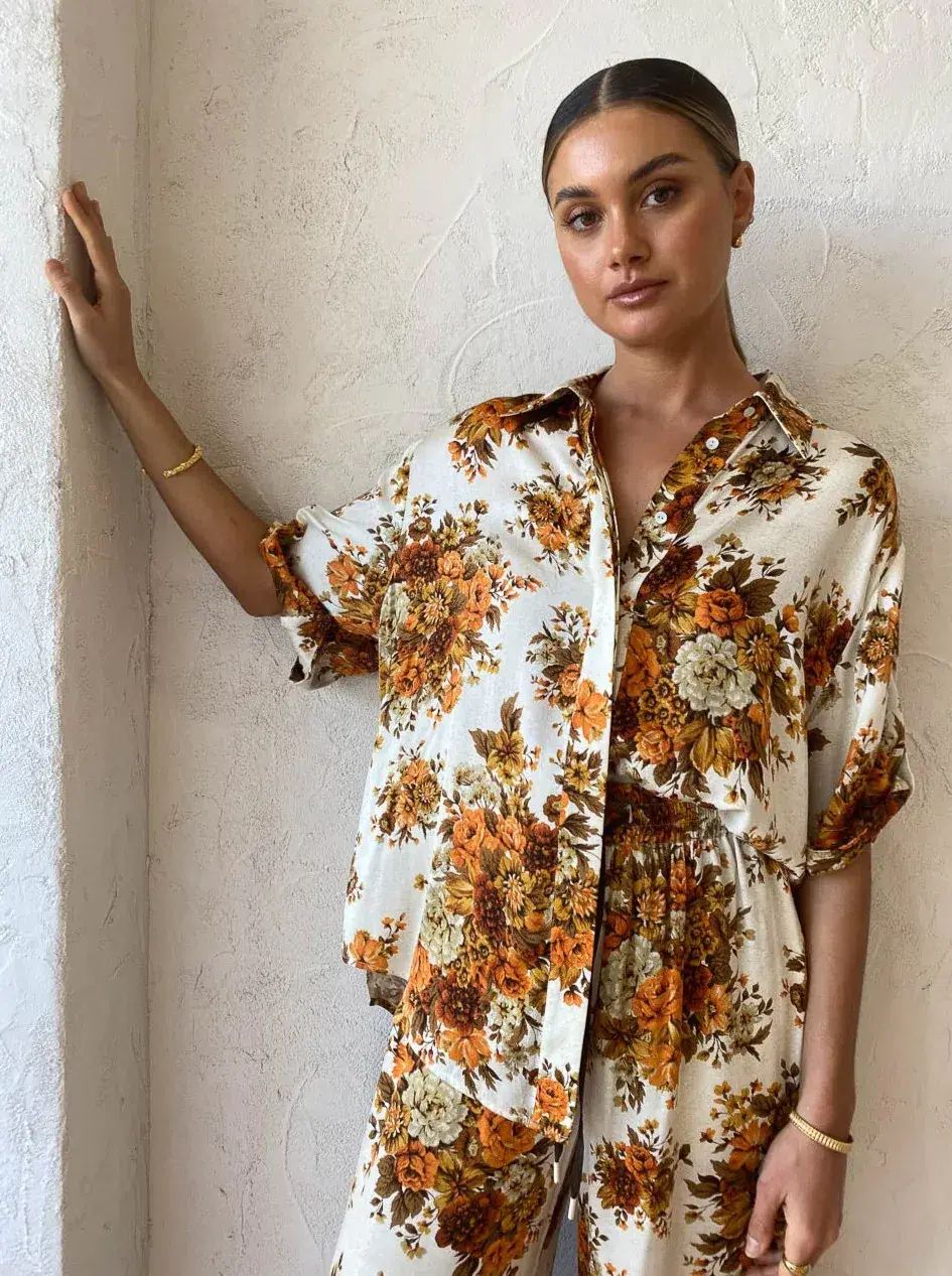 Alemais Derby Lounge Shirt and Pants Set Print Size 10 - Image 2