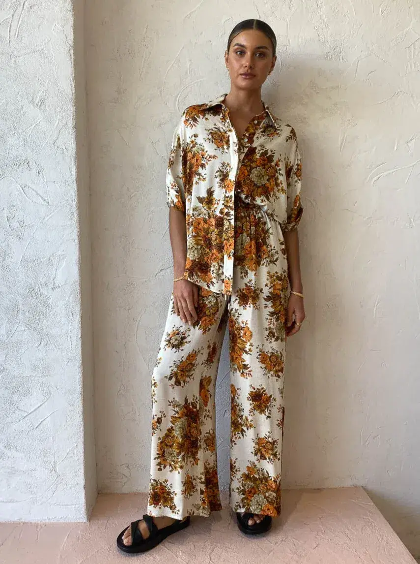 Alemais Derby Lounge Shirt and Pants Set Print Size 10 - Image 1