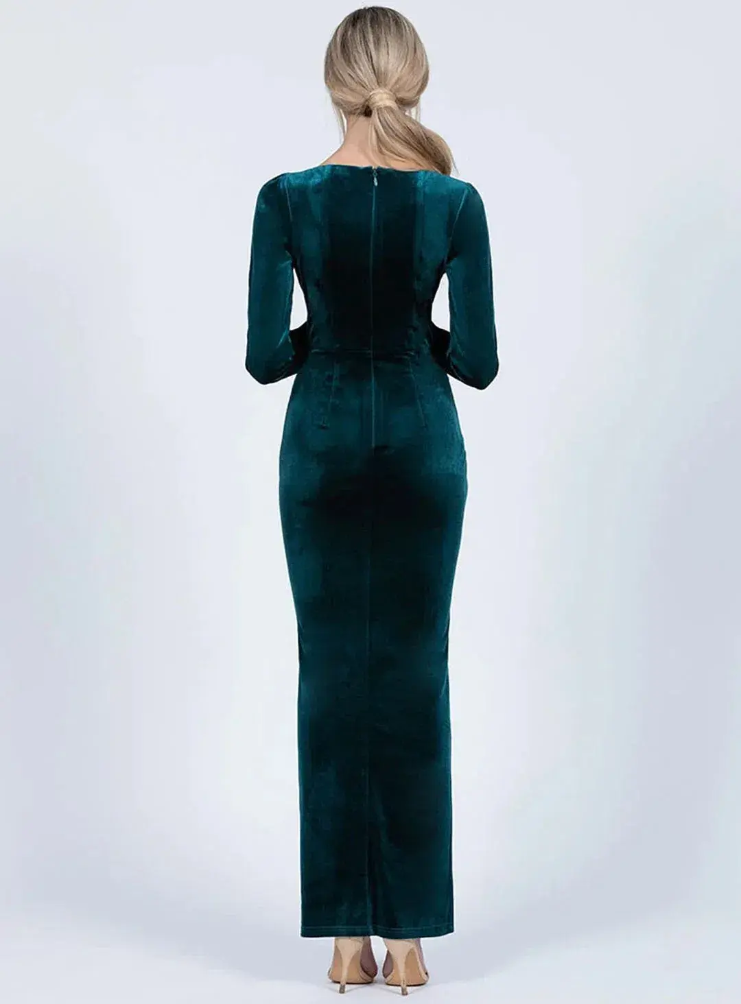 Bariano Isla Sleeve Maxi Dress in Velvet Jade Size 10 - Image 3