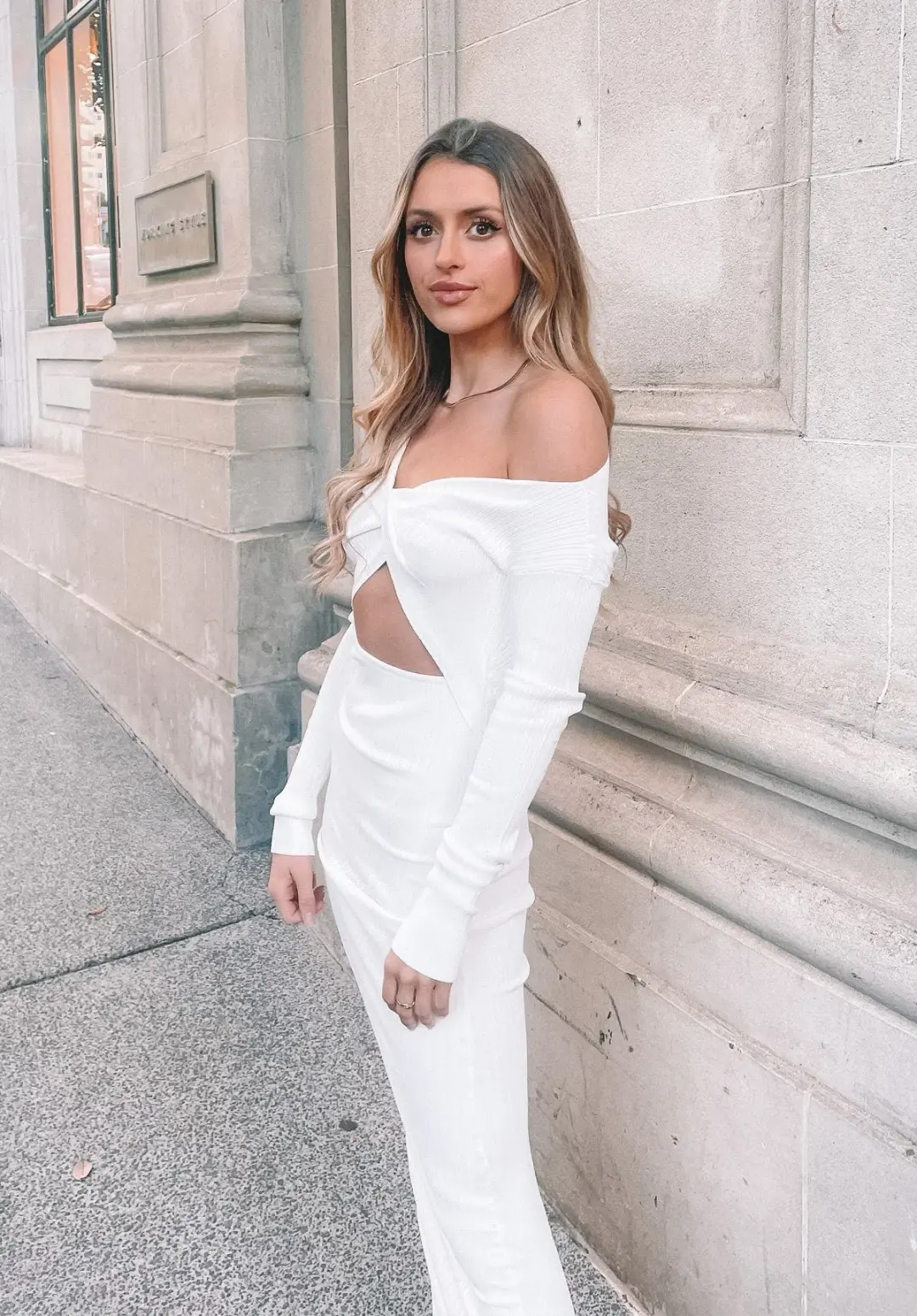 Sir the Label Kelvin Off The Shoulder Dress White Size 6 for rent on The Volte - main image