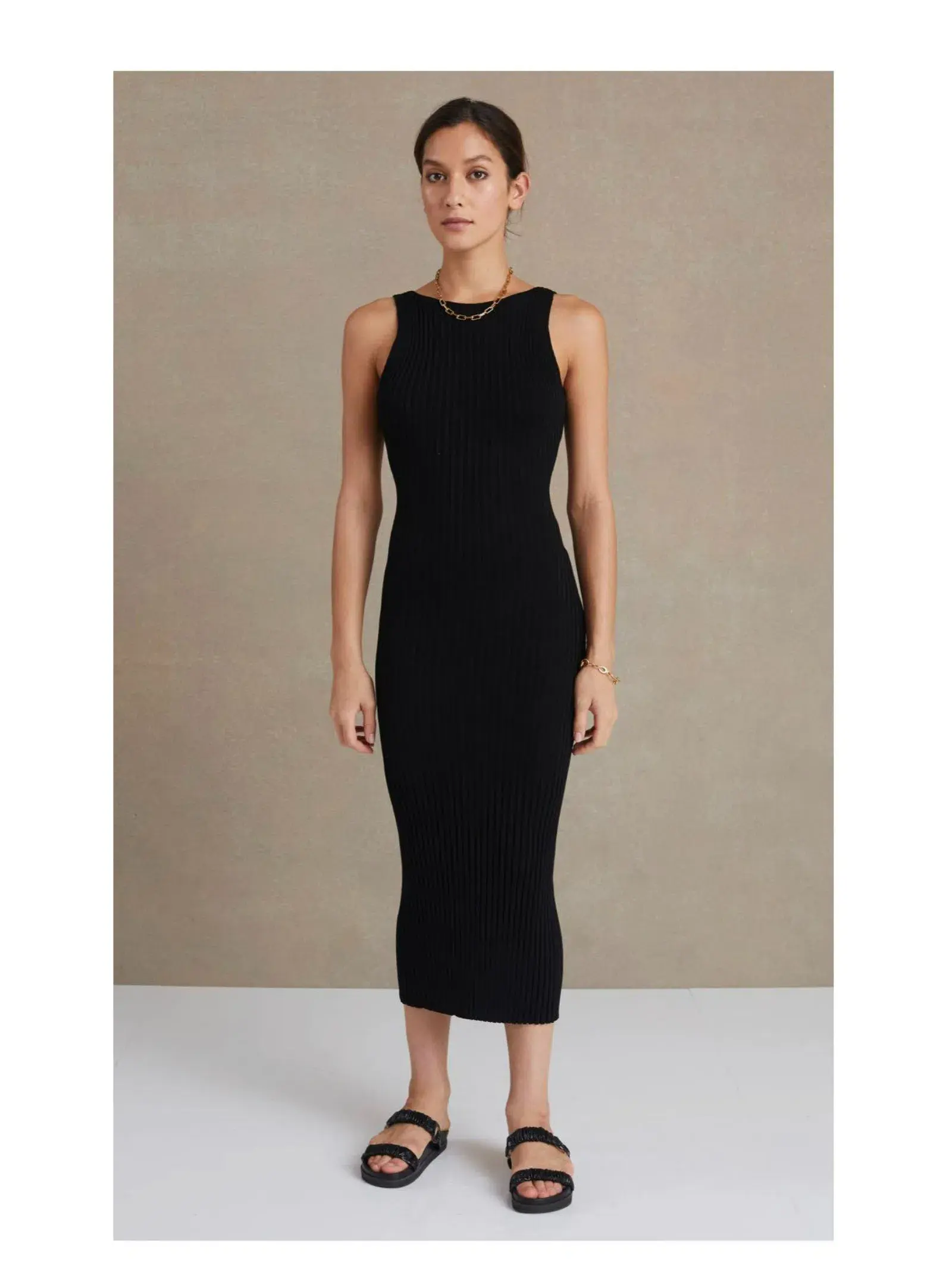 Bec and Bridge Lyla Knit Midi Dress Black Size AU 6 - Image 1