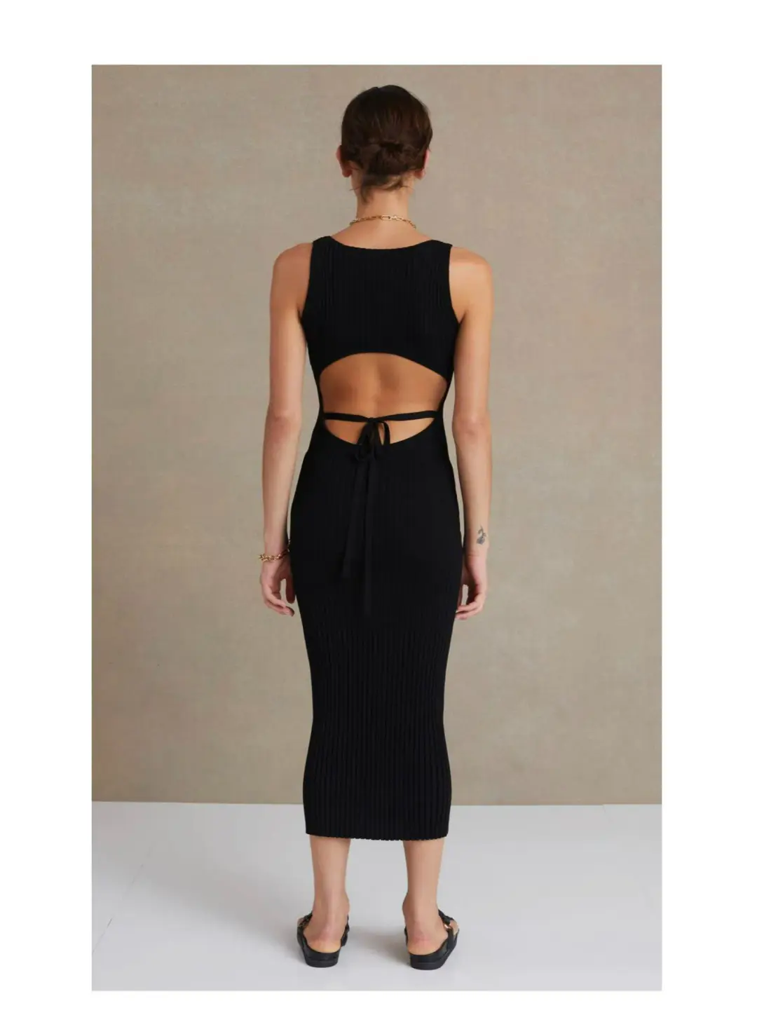 Bec and Bridge Lyla Knit Midi Dress Black Size AU 6 for rent on The Volte - main image