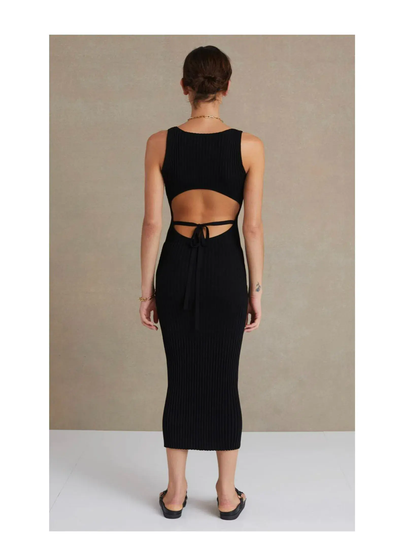 Bec and Bridge Lyla Knit Midi Dress Black Size AU 6 - Image 2