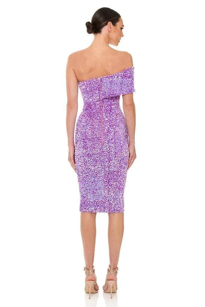 Eliya the Label Alyssa Dress Purple Sequin Size M/ Au 10 - Image 2