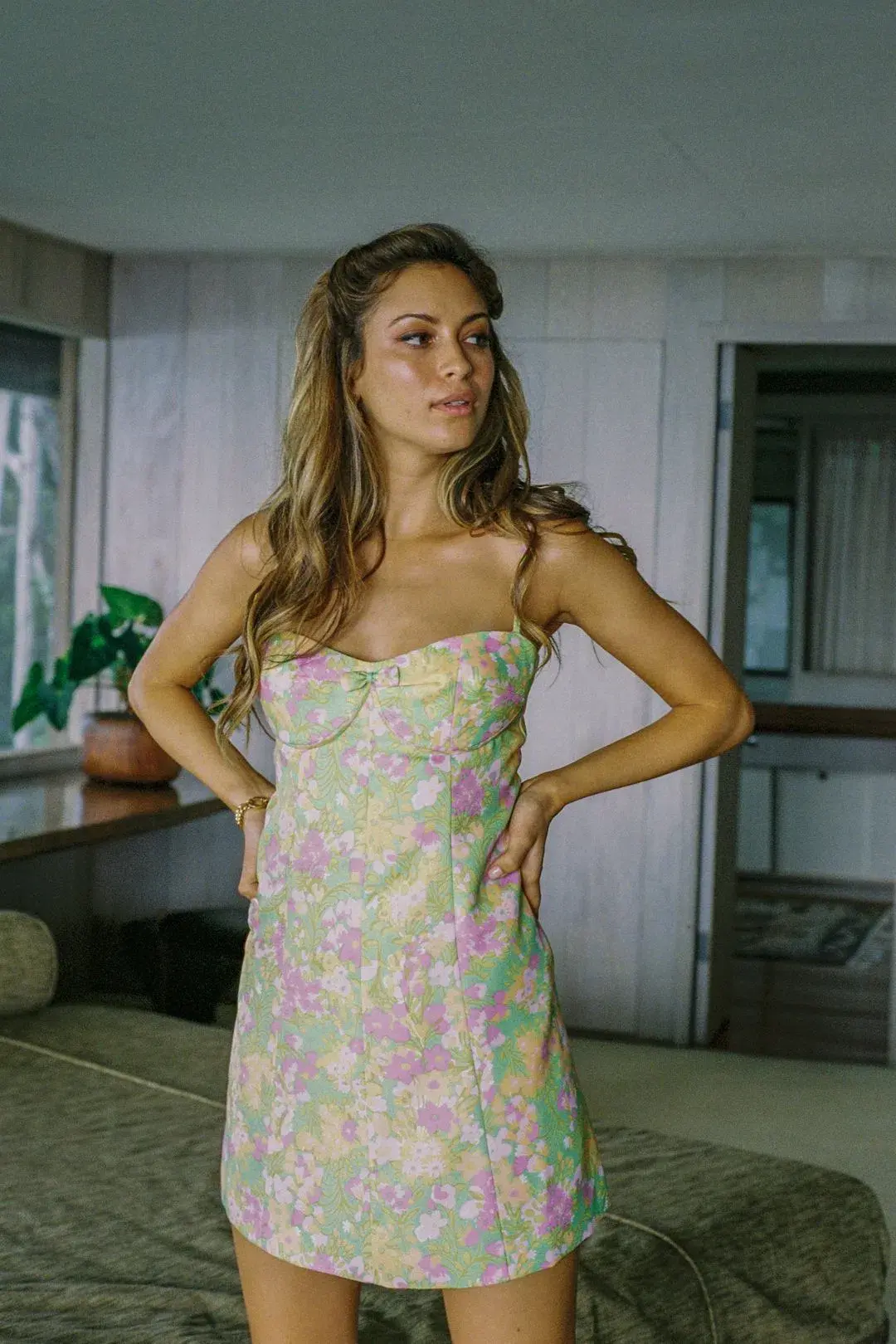 With Jean Dolce Dress in Honey Suckle Print Size 8  for rent on The Volte - main image