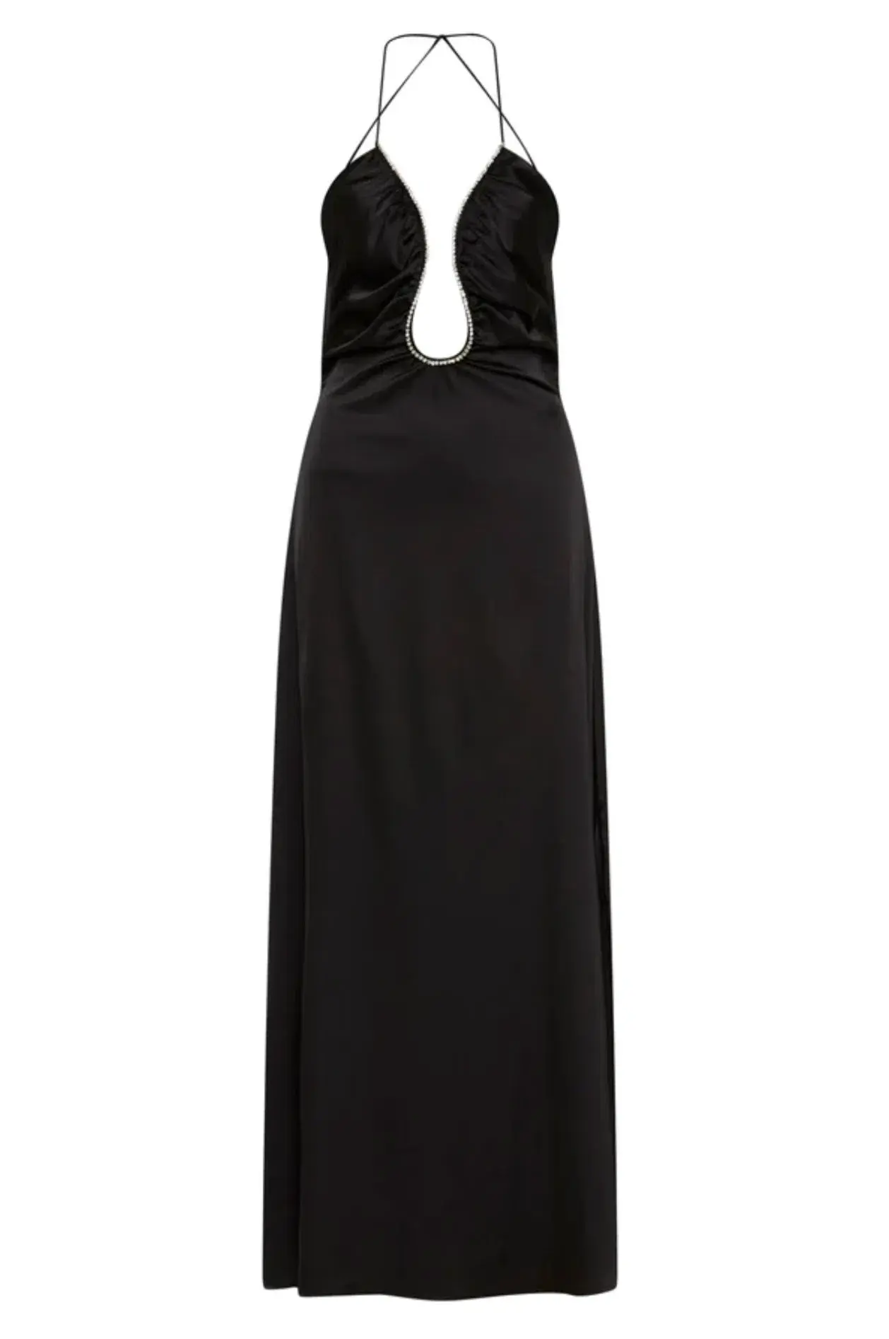 Sonya Moda Satin Embellished Keyhole Dress Black Size 10 - Image 4