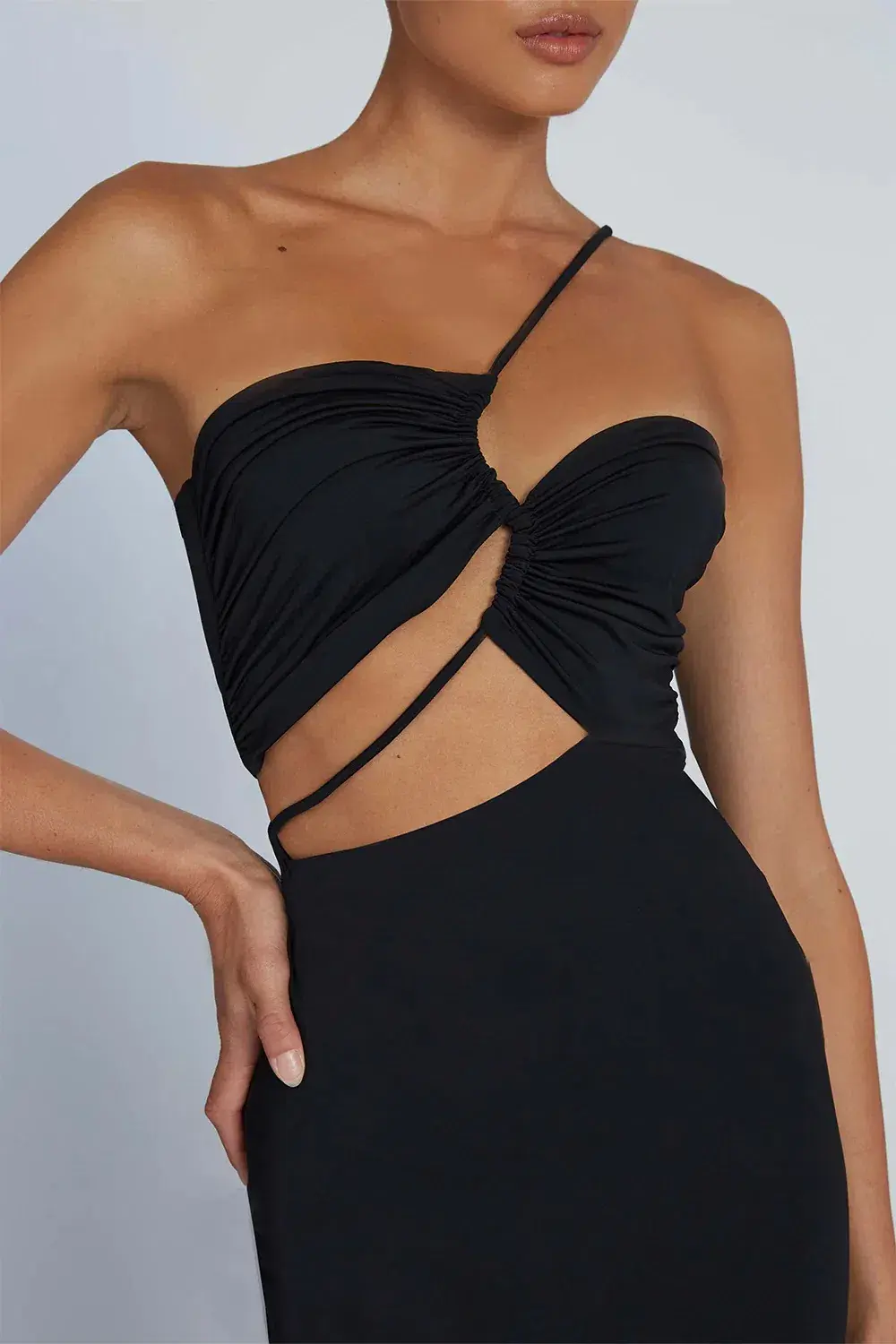 By Johnny Siya Splice Gather Dress Black Size 6 - Image 2