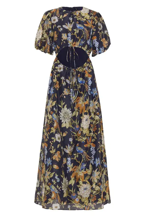 Lilian Puff Sleeve Maxi Dress In Delia Print Size 3 / AU 12 - Image 4