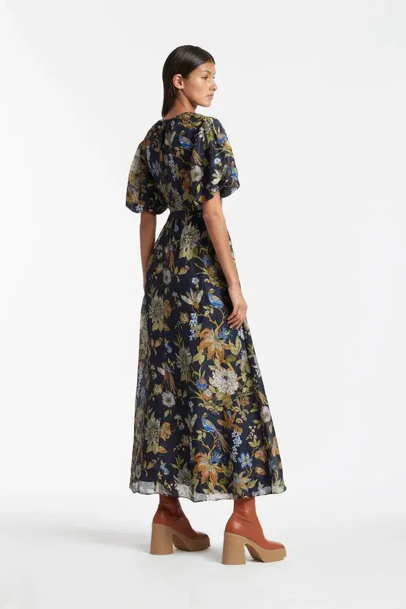Lilian Puff Sleeve Maxi Dress In Delia Print Size 3 / AU 12 - Image 3