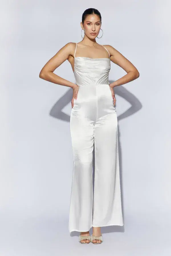 Meshki MandiE Satin Jumpsuit White Size 8 - Image 1