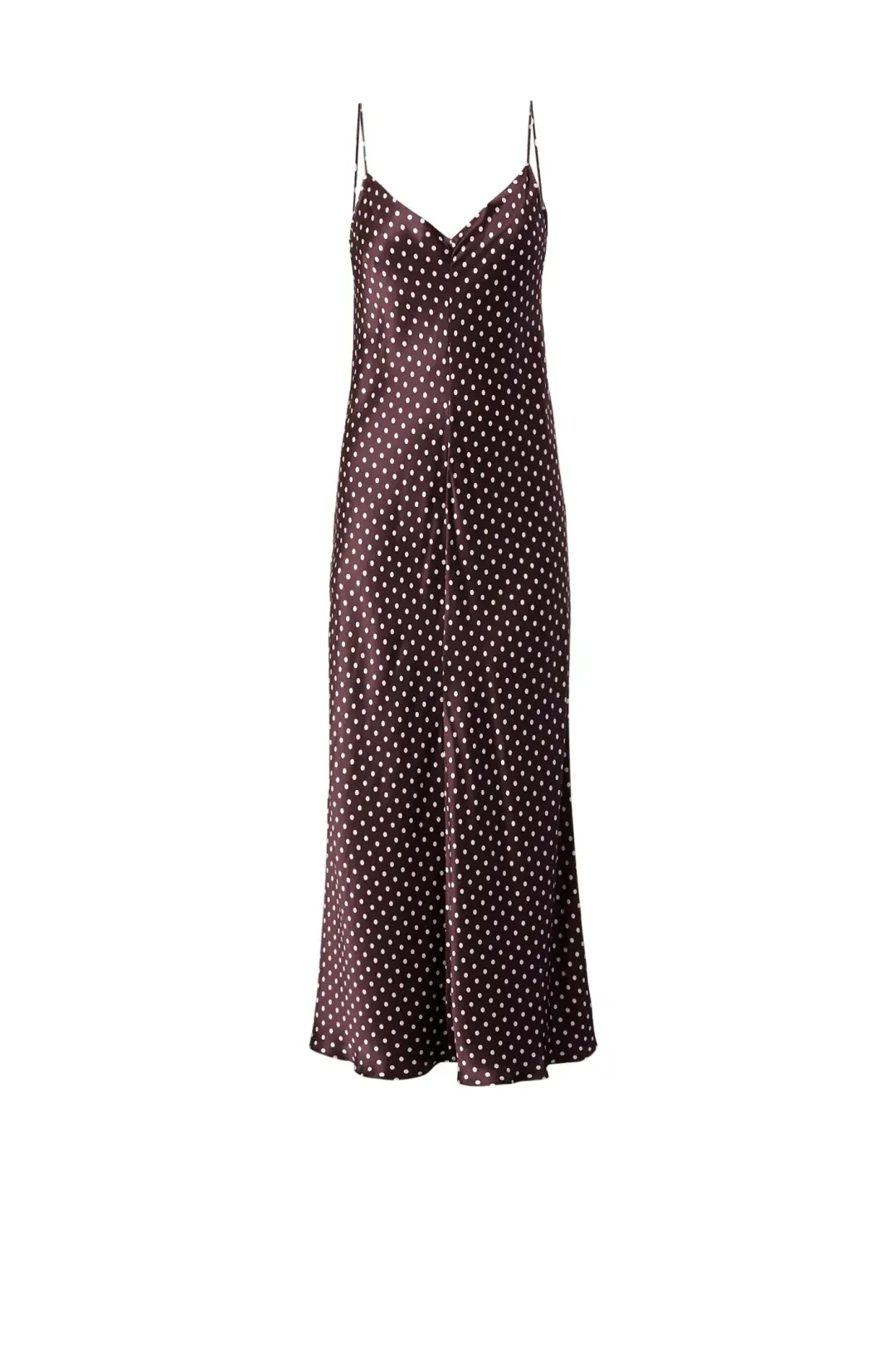 Scanlan Theodore Silk Bias Dot Dress Burgundy Size 12 for rent on The Volte - main image