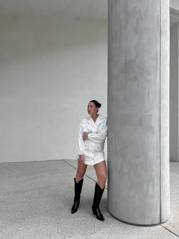 Aje Prima Trench Dress White Size 6  - Image 2