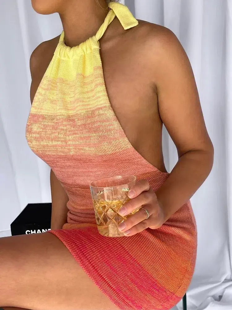 Bamba Swim Bounty Mini Dress Sunset Size XS - Image 2