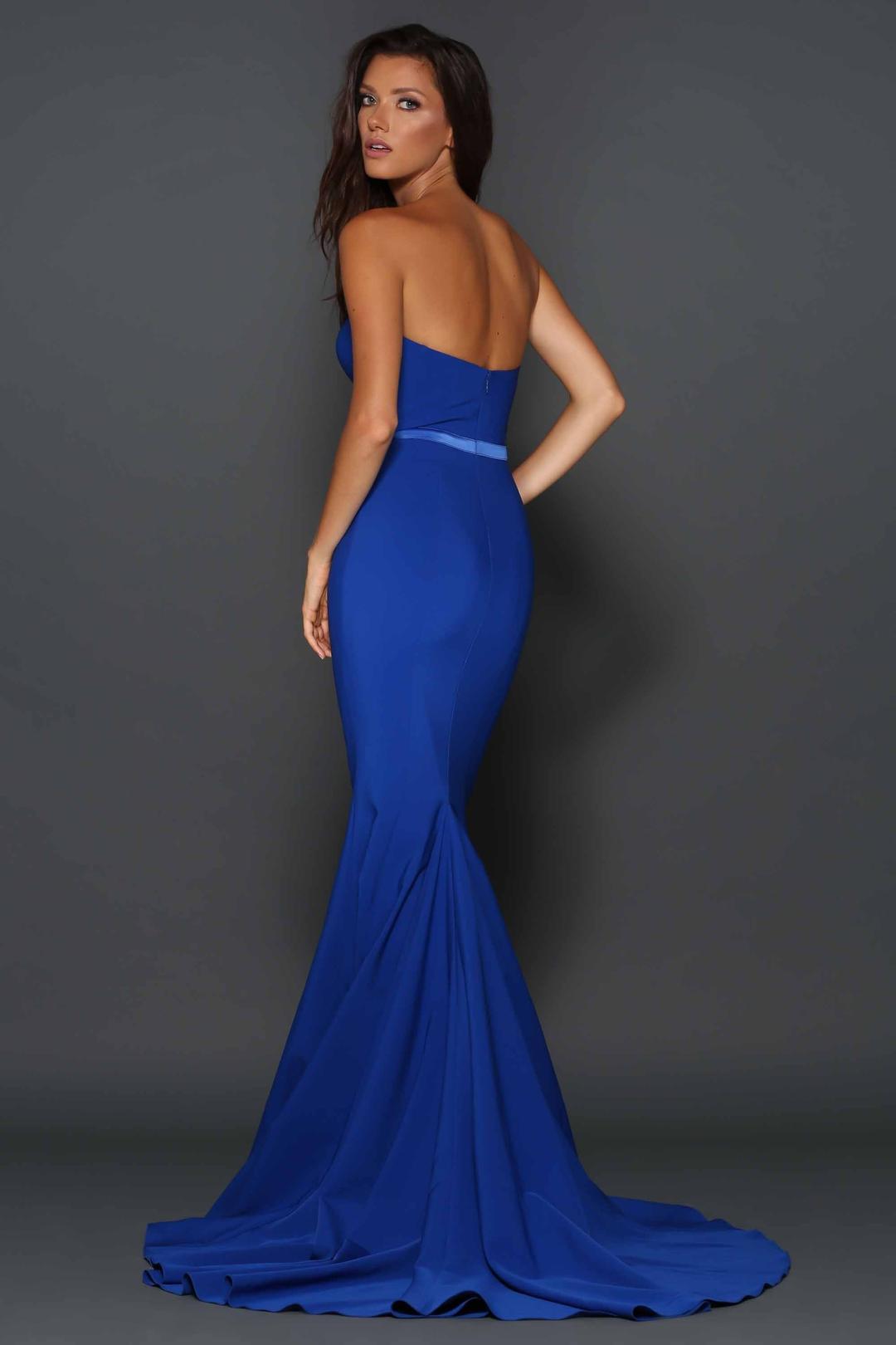 Elle Zeitoune Cobalt Blue Arianna Gown size 6 for rent on The Volte - main image