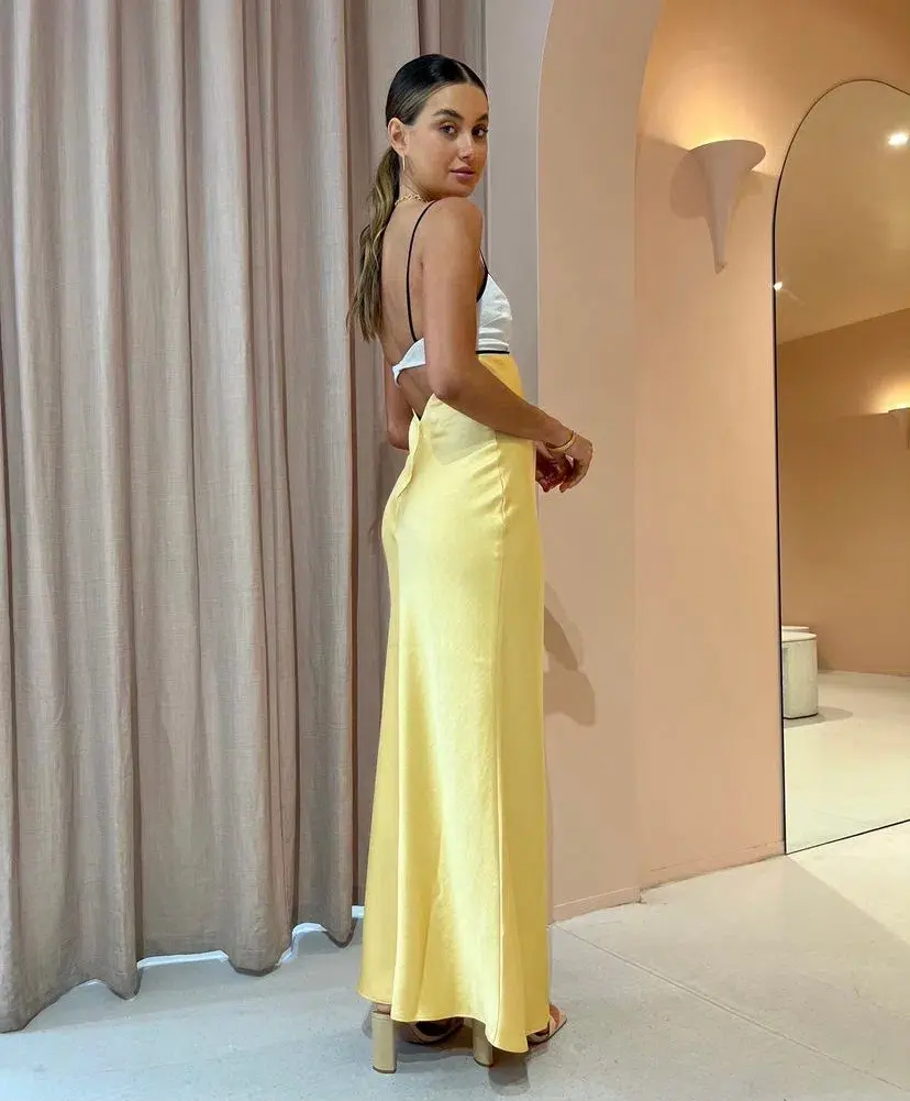Bec & Bridge Nadia Bustier Maxi Dress Yellow Size 8 - Image 3