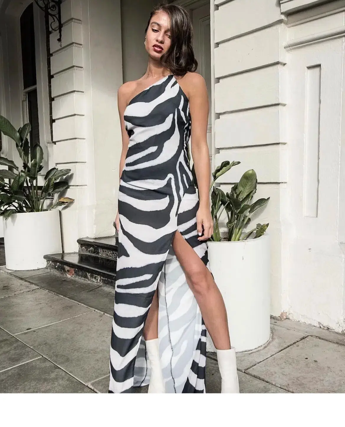Derma Department Arielle Maxi Dress Zebra Print Size 10 - Image 6