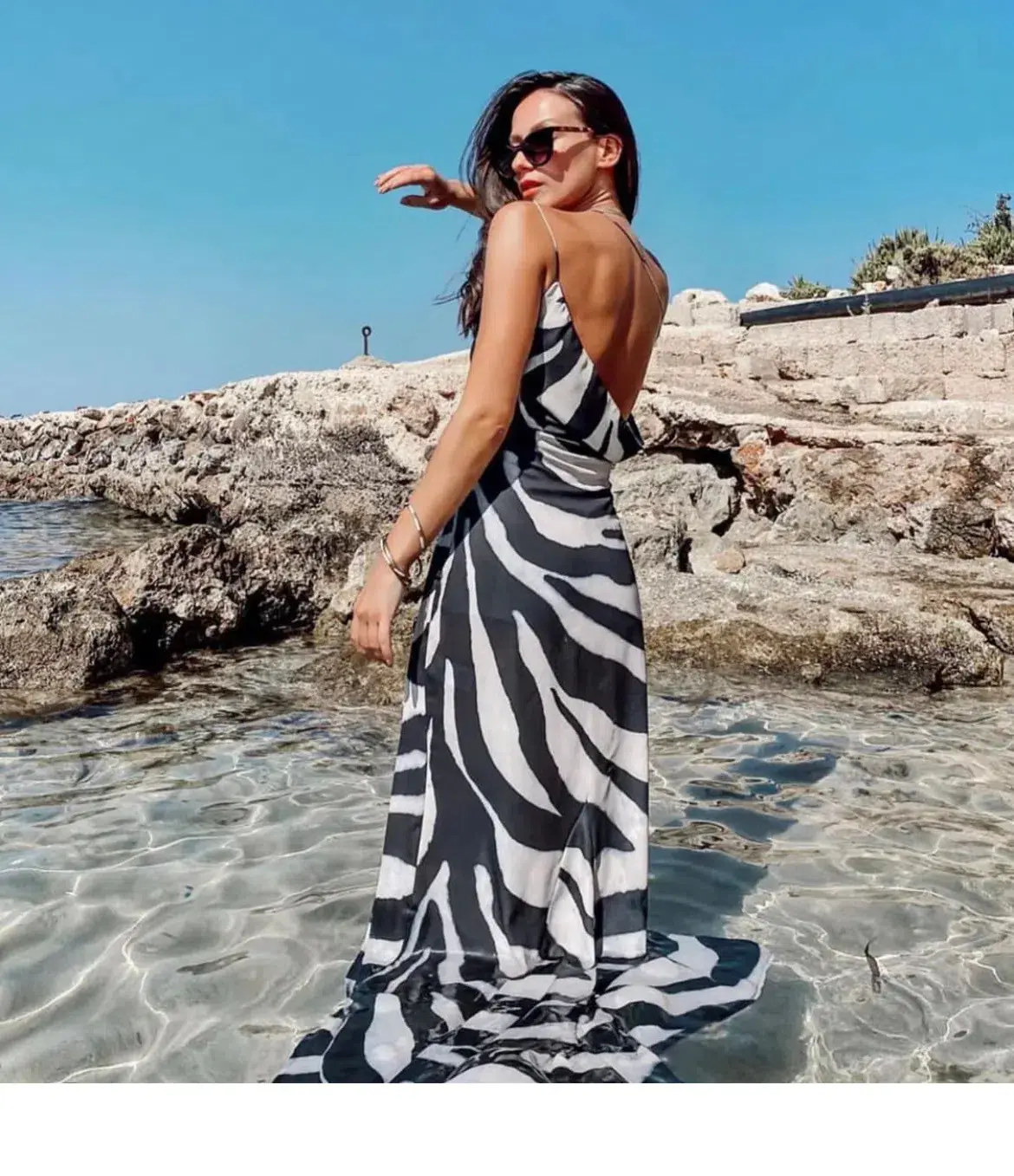 Derma Department Arielle Maxi Dress Zebra Print Size 10 - Image 5