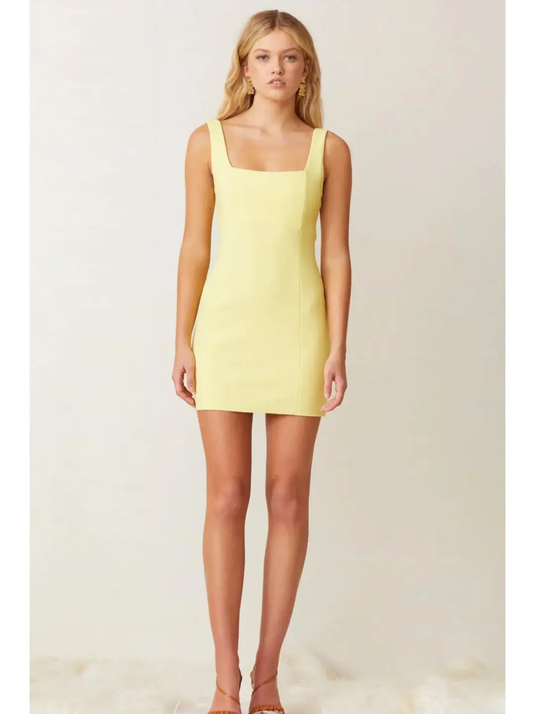 Bec & Bridge Gemma Mini Dress Banana Size AU 6  for rent on The Volte - main image