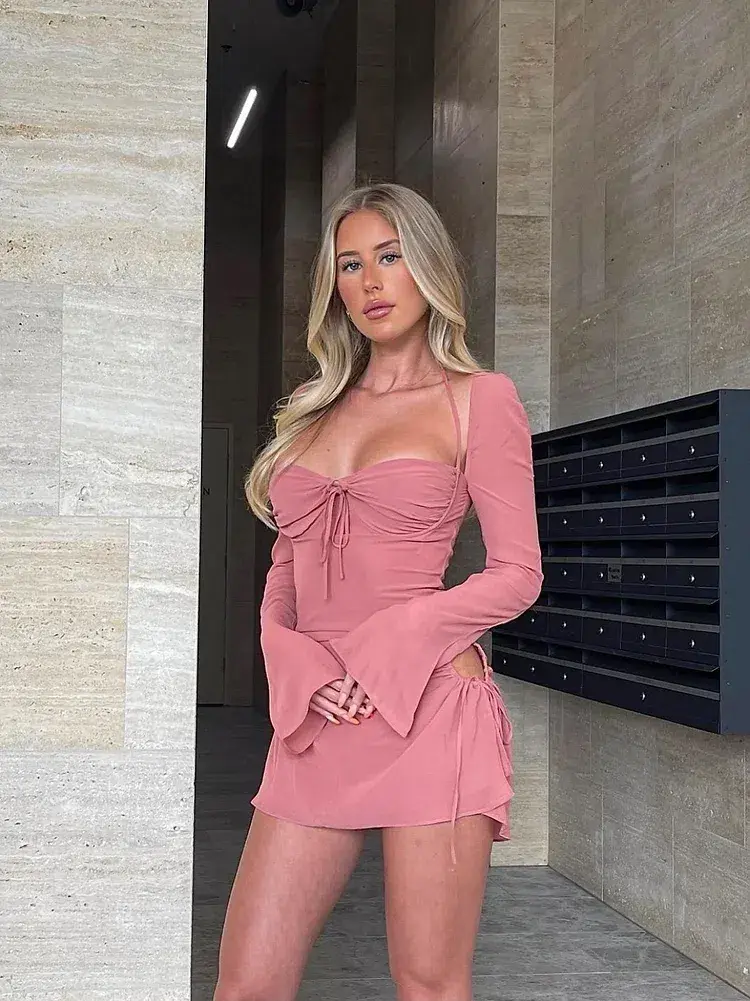 House of CB Baby Mini Dress Pink Size XS / Au 6 - Image 5