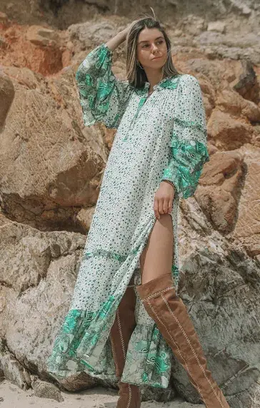 Spell & The Gypsy 'Unicorn Tears' Maxi Dress Green Size 8 for rent on The Volte - main image