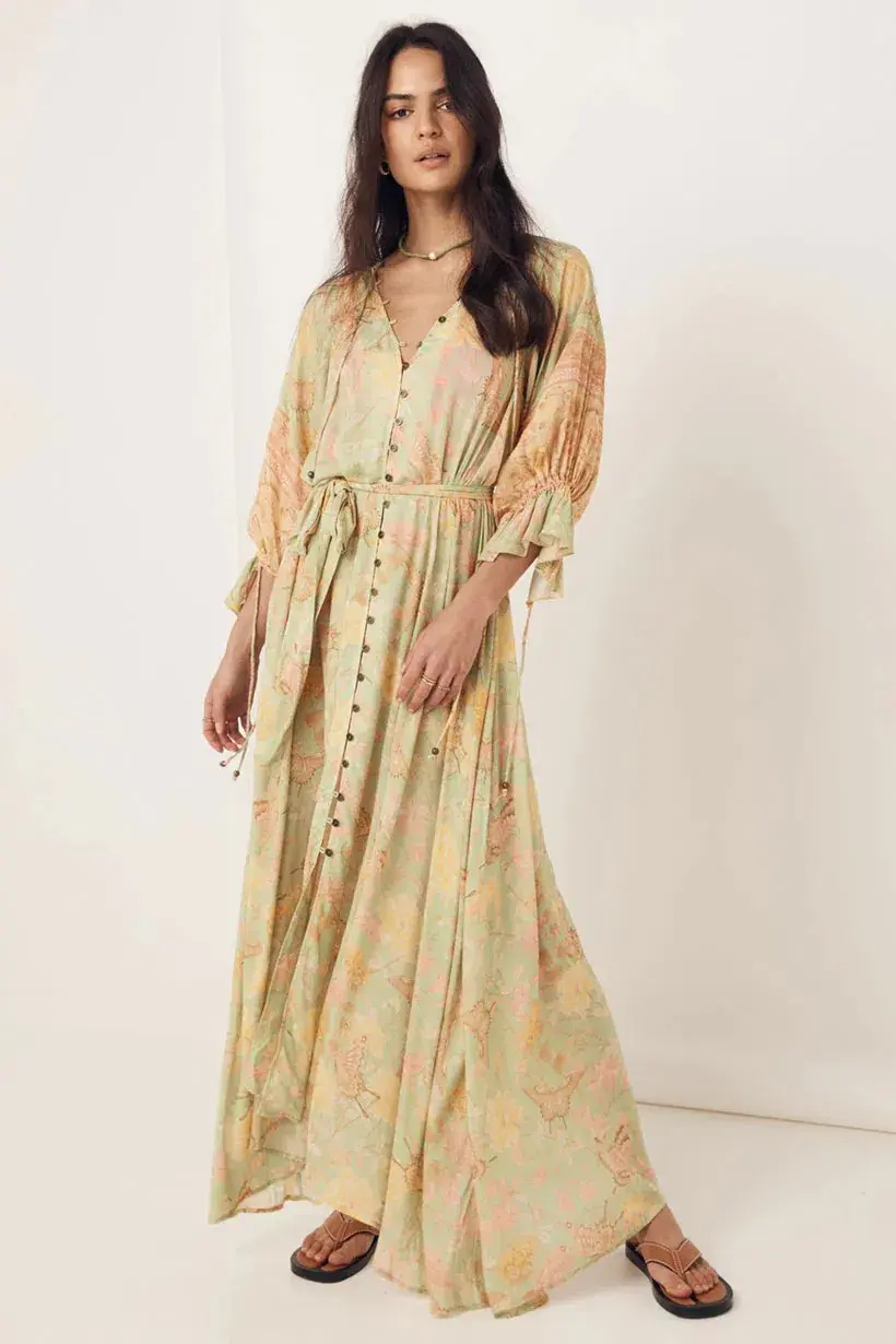 Spell & The Gypsy Butterfly Gown Print Size 8 - Image 1
