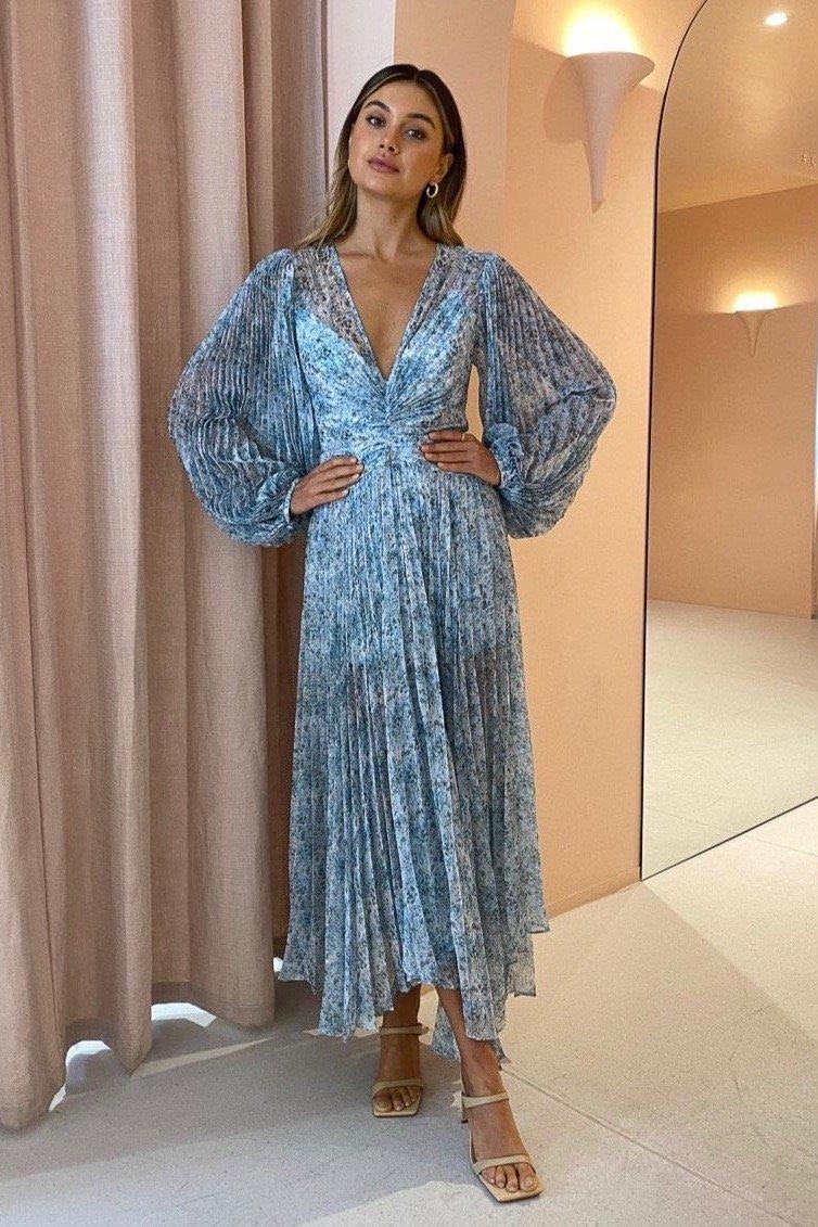 Acler Astone Dress In Blue Fields Size 8 for rent on The Volte - main image