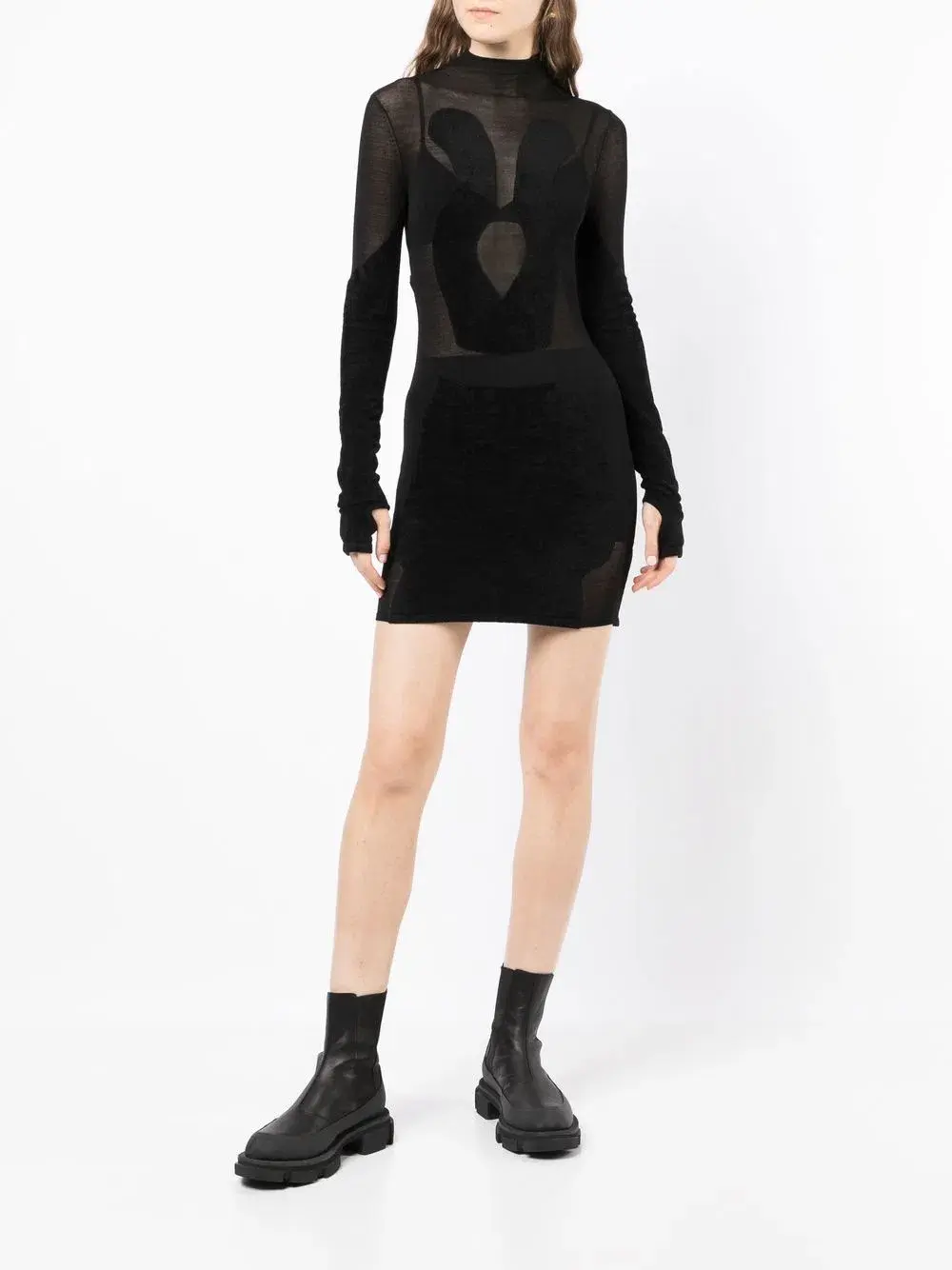 Dion Lee Chenille Intarsia Mini Dress Black Size 8 - Image 1