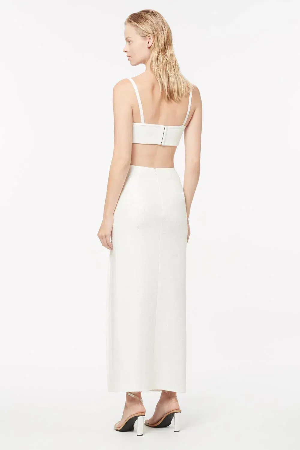 Manning Cartell Canvas Raffia Crop Top and Midi Skirt Set White Size 8 for rent on The Volte - main image
