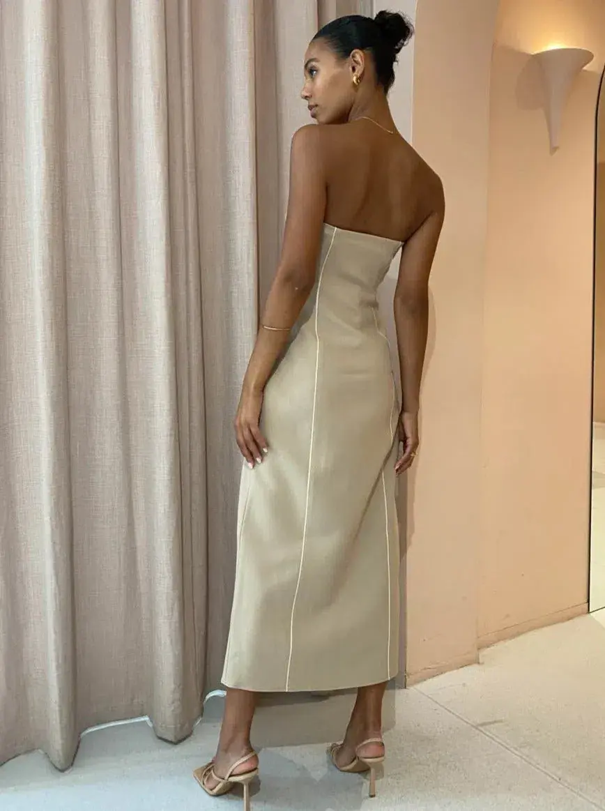 Sir The Label Monte Strapless Dress Tan Size 3 / AU 12 - Image 3