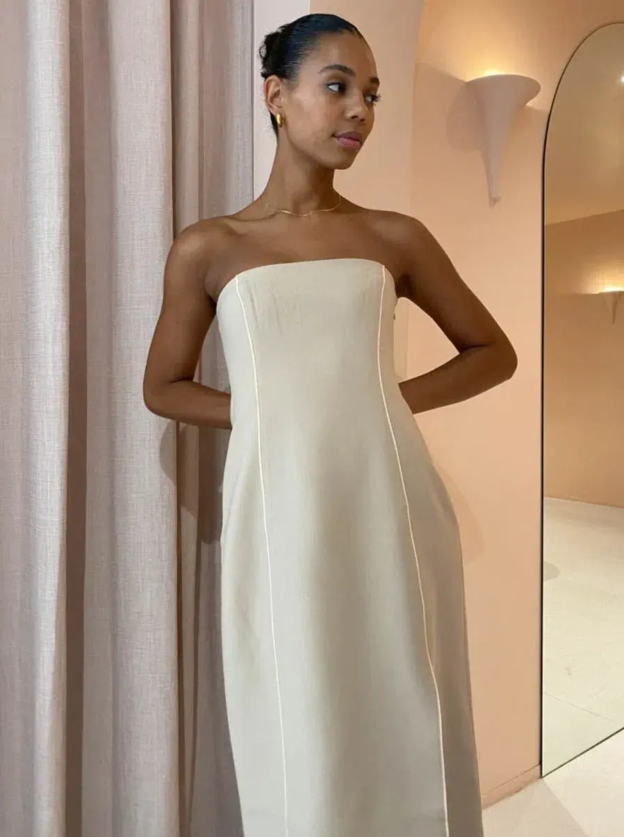 Sir The Label Monte Strapless Dress Tan Size 3 / AU 12 - Image 2