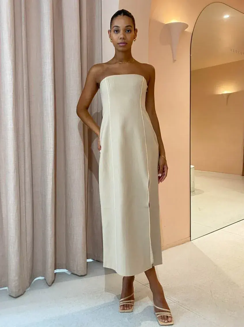 Sir The Label Monte Strapless Dress Tan Size 3 / AU 12 - Image 1