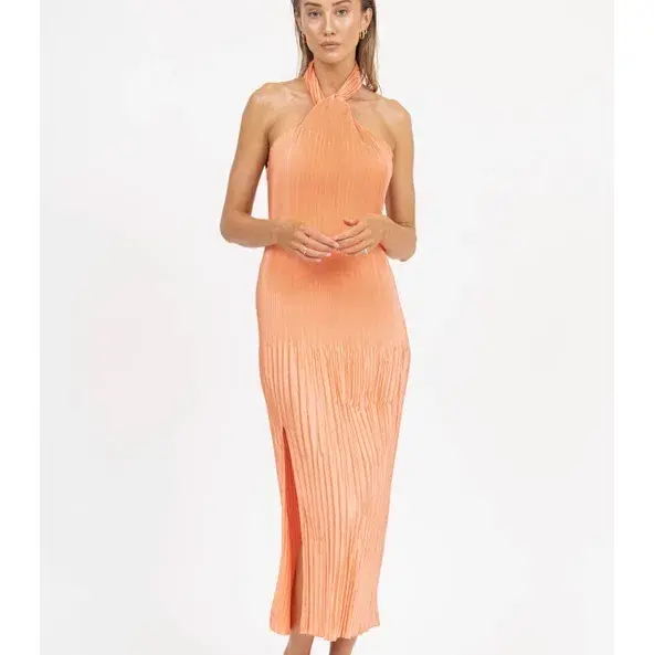 L'Idee Soiree Halter Gown Orange Size 10 - Image 3