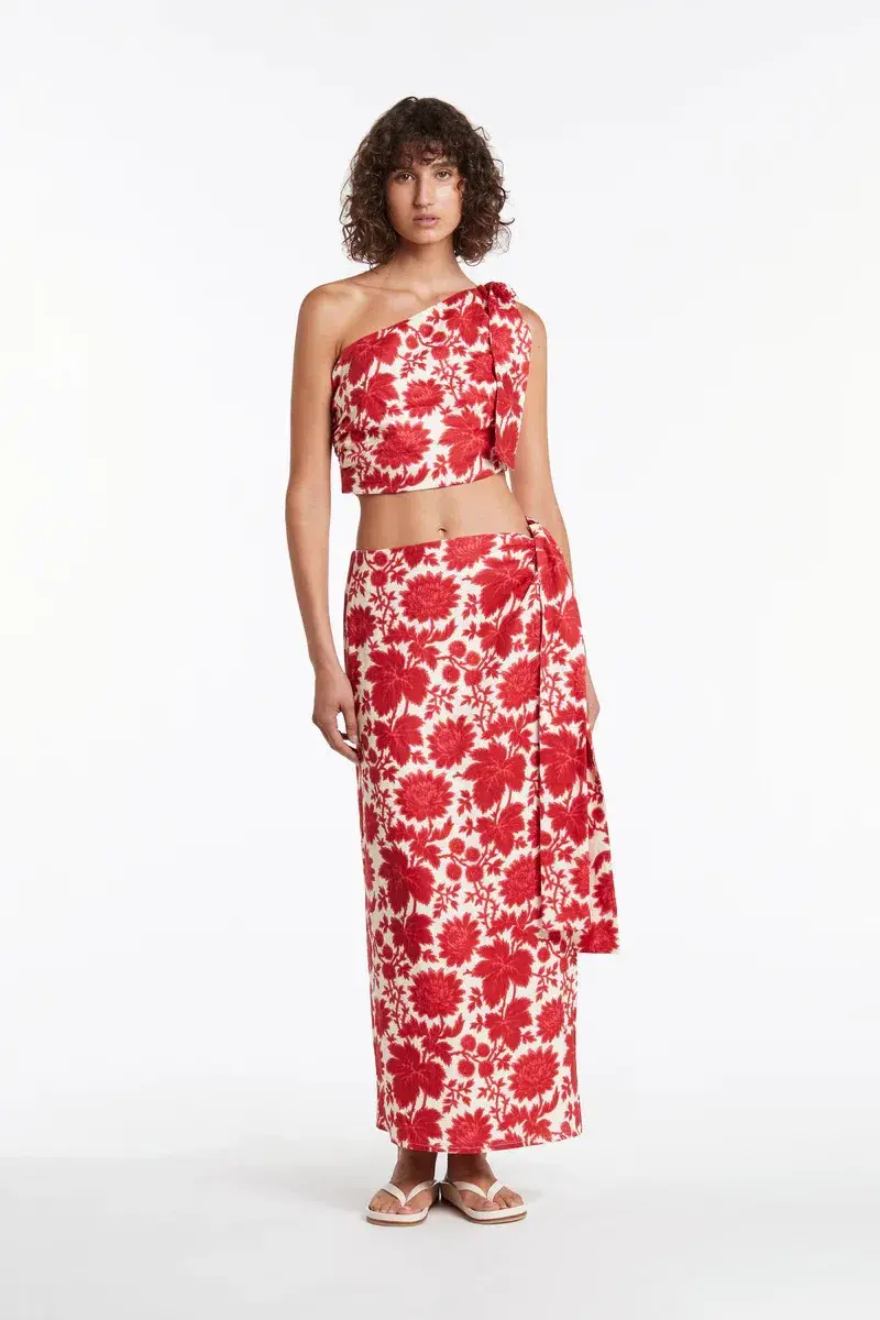 Sir the Label Cinta Tie Crop Top and Skirt Set Print Size 8 - Image 1
