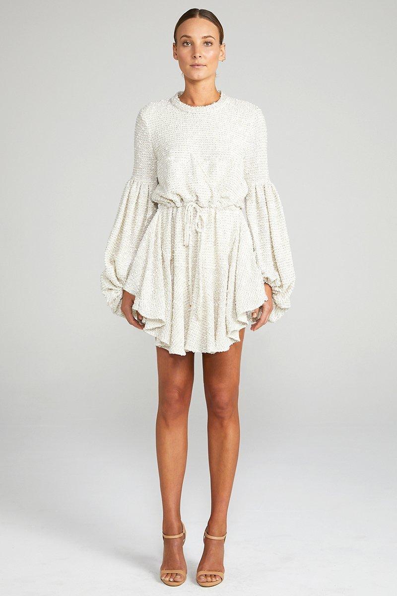 Shona Joy Aimee Balloon Sleeve Mini Dress White size 8 - Image 2
