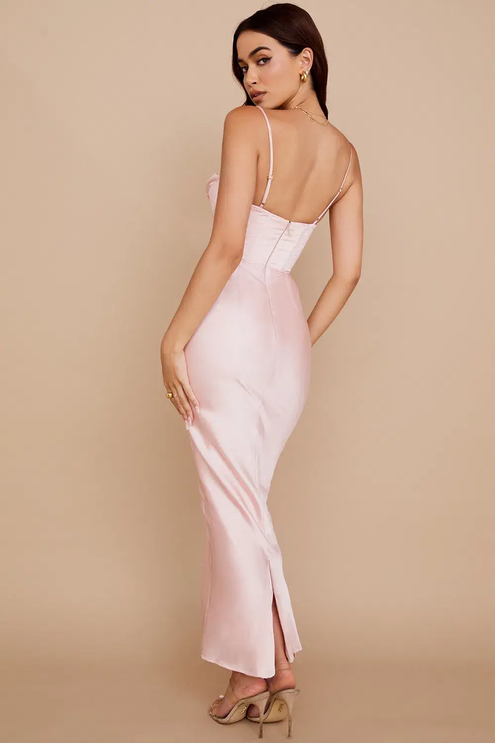 House of CB Charmaine Corset Maxi Dress Blush Pink Size 8 - Image 3